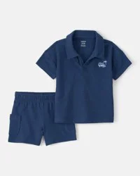 Carter's Toddler Boy 2-Piece Car Top & Short Set - Blue Navy 4T
