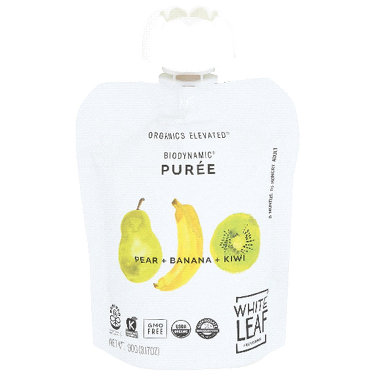 slide 1 of 1, White Leaf Provisions Organic Pear Banana Kiwi Baby Food, 3.17 oz