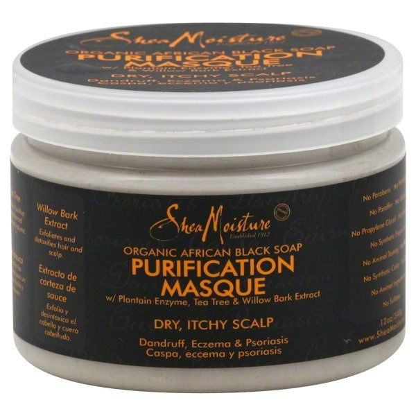 slide 1 of 1, SheaMoisture Organic African Black Soap Purification Masque For Dry, Itchy Scalp, 12 oz