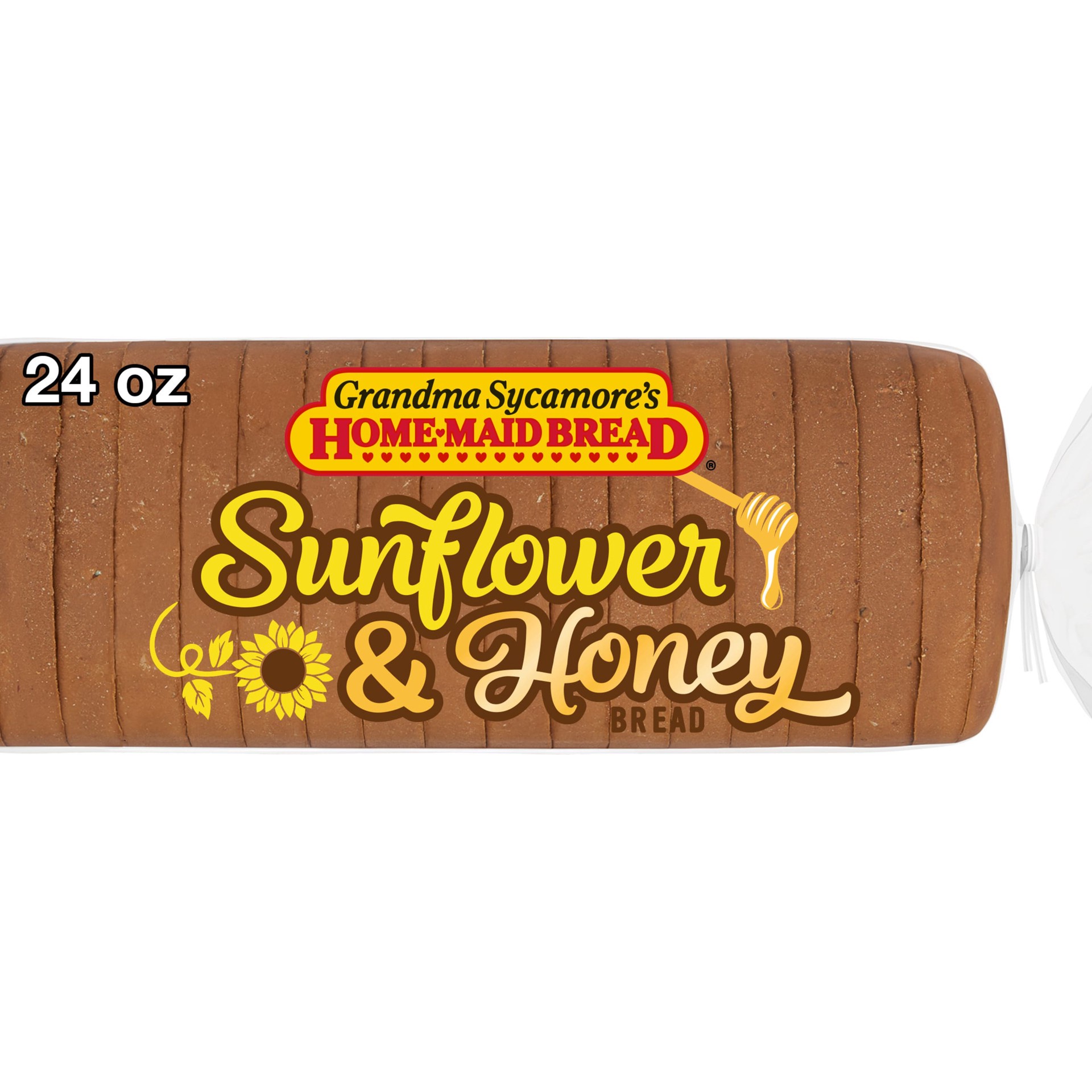 slide 1 of 7, Grandma Sycamore's Sunflower and Honey Bread, 24 oz, Sweet White Bread, Bag, 1 ct