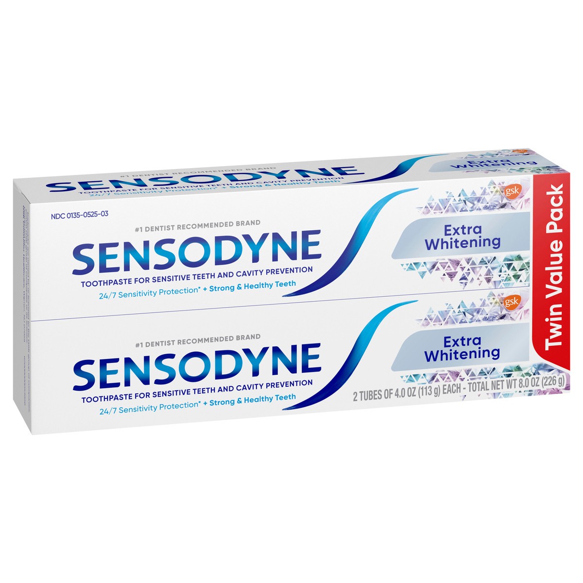slide 2 of 9, Sensodyne Extra Whitening Toothpaste - 2pk/4oz, 8 oz