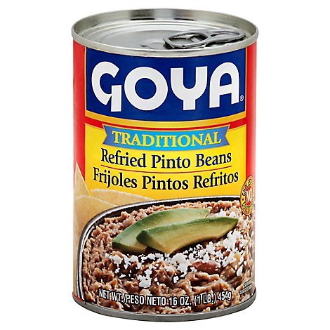 slide 1 of 1, Goya Beans Pinto Refried Traditional - 16 Oz, 16 oz