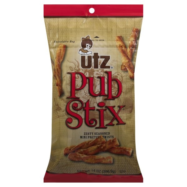 slide 1 of 1, Utz Pretzel Twists Zesty Seasoned Mini, 14 oz