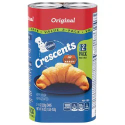 Pillsbury Crescent Rolls, Original Refrigerated Canned Pastry Dough, Value 2-Pack, 16 Rolls, 16 oz