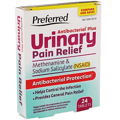 slide 1 of 1, Preferred Antibacterial Plus Urinary Pain Relief, 24 ct