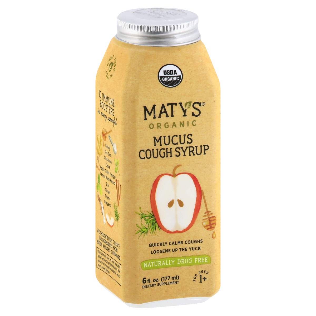 slide 8 of 9, Maty's Organic Mucus Cough Syrup 6FO, 6 fl oz