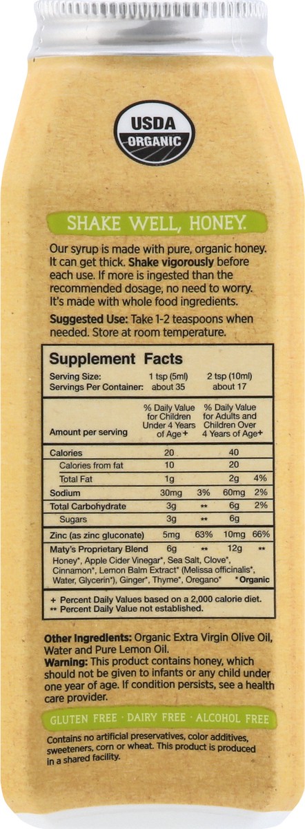 slide 7 of 9, Maty's Organic Mucus Cough Syrup 6FO, 6 fl oz