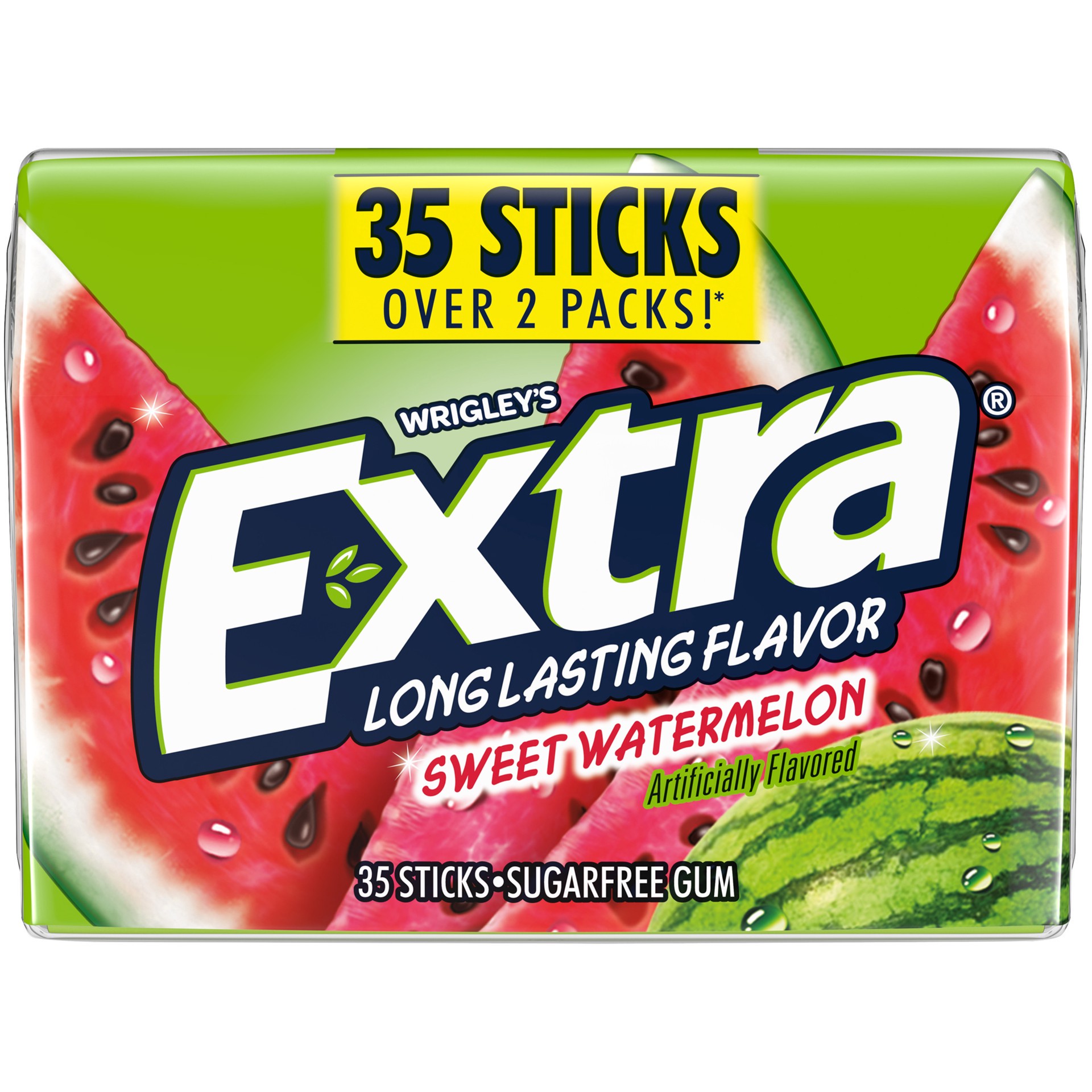 slide 1 of 8, EXTRA Sweet Watermelon Sugar Free Chewing Gum Mega Pack - 35 sticks, 35 ct