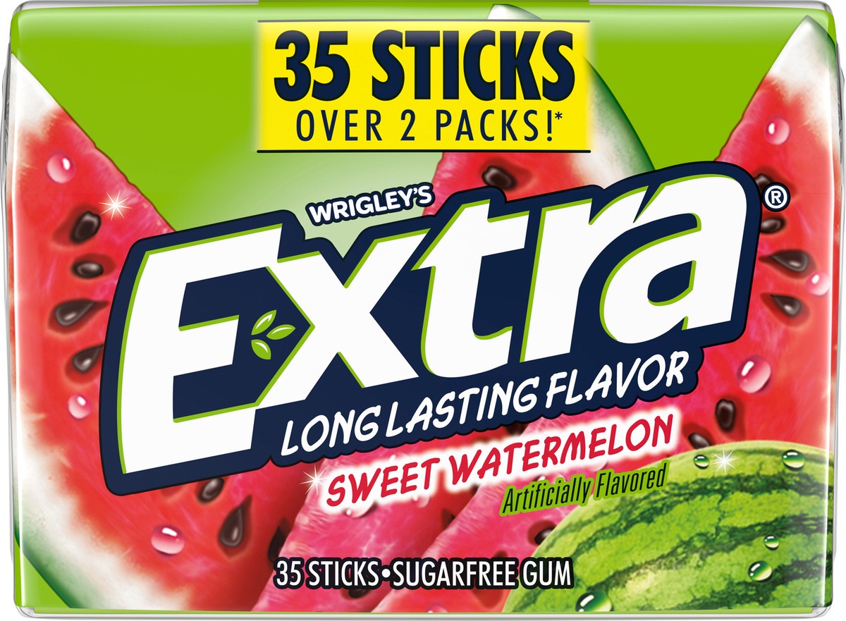 slide 1 of 8, Extra Gum, Sweet Watermelon, 35 ct