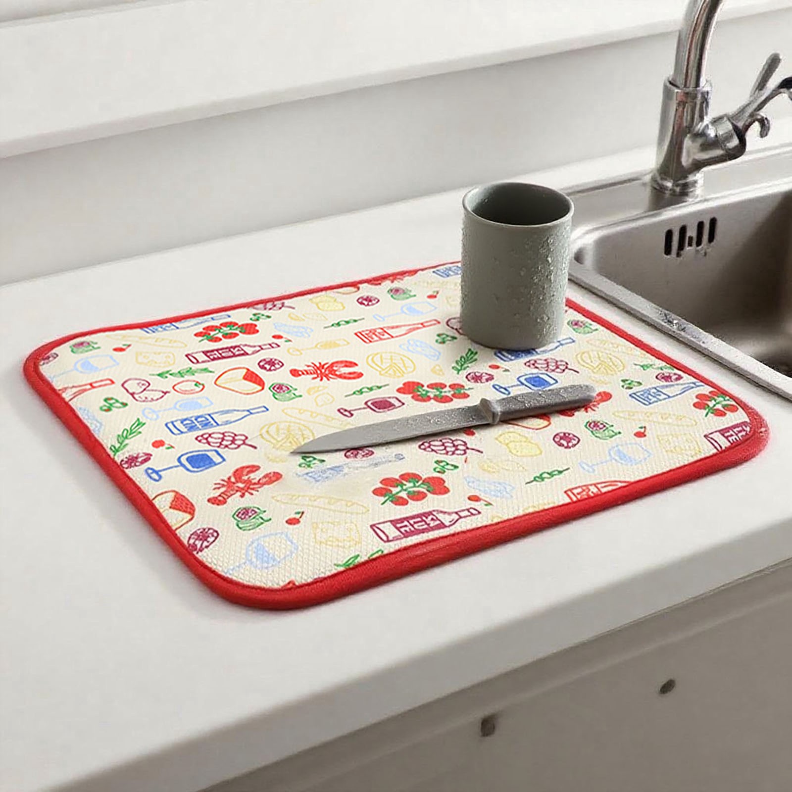 slide 3 of 4, 15" Fall Dish Drying Mat By Fab Finds, 15 in