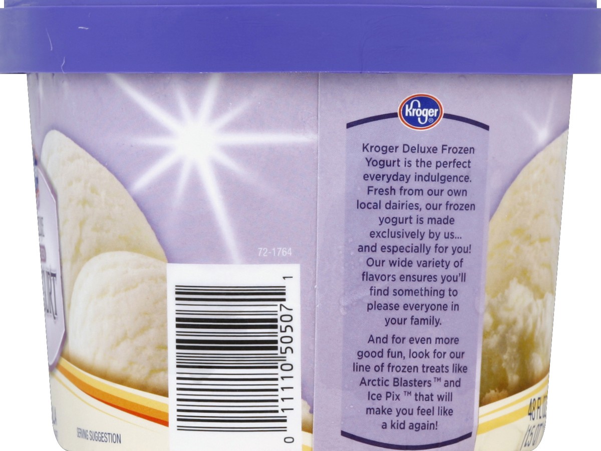 slide 3 of 6, Kroger Deluxe Lowfat Vanilla Frozen Yogurt, 48 fl oz