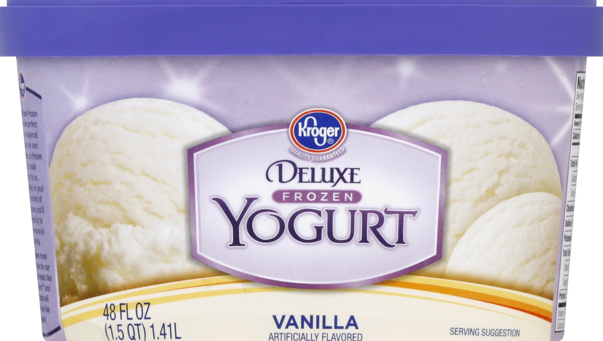 slide 5 of 6, Kroger Deluxe Lowfat Vanilla Frozen Yogurt, 48 fl oz