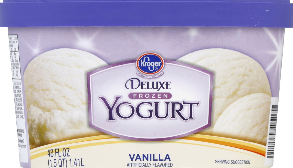slide 6 of 6, Kroger Deluxe Lowfat Vanilla Frozen Yogurt, 48 fl oz