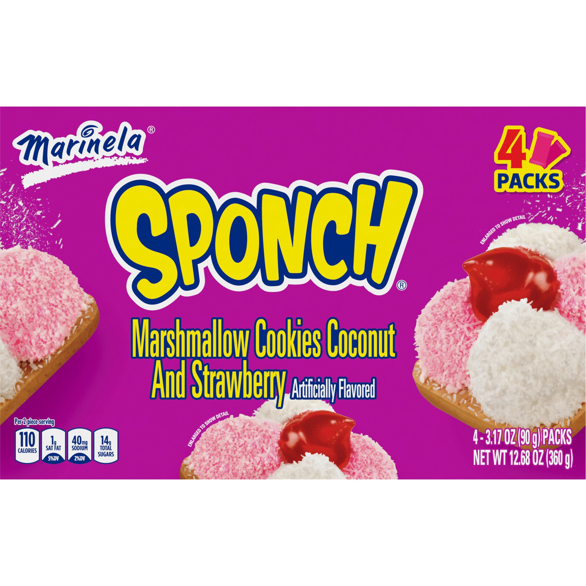 slide 1 of 1, Marinela Sponch Marshmallow Cookies, 4 count, 12.68 oz, 4 ct