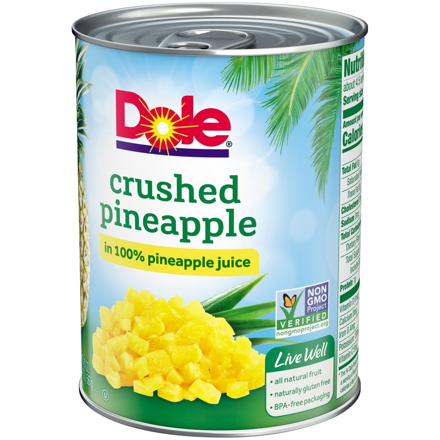 slide 4 of 9, Dole Crushed Pineapple in 100% Juice, 20 oz