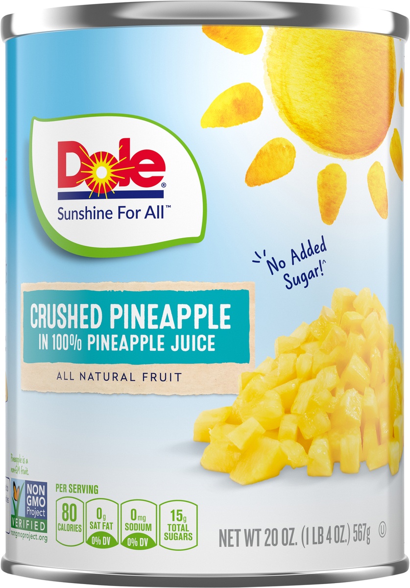 slide 9 of 11, Dole Crushed Pineapple in 100% Juice, 20 oz