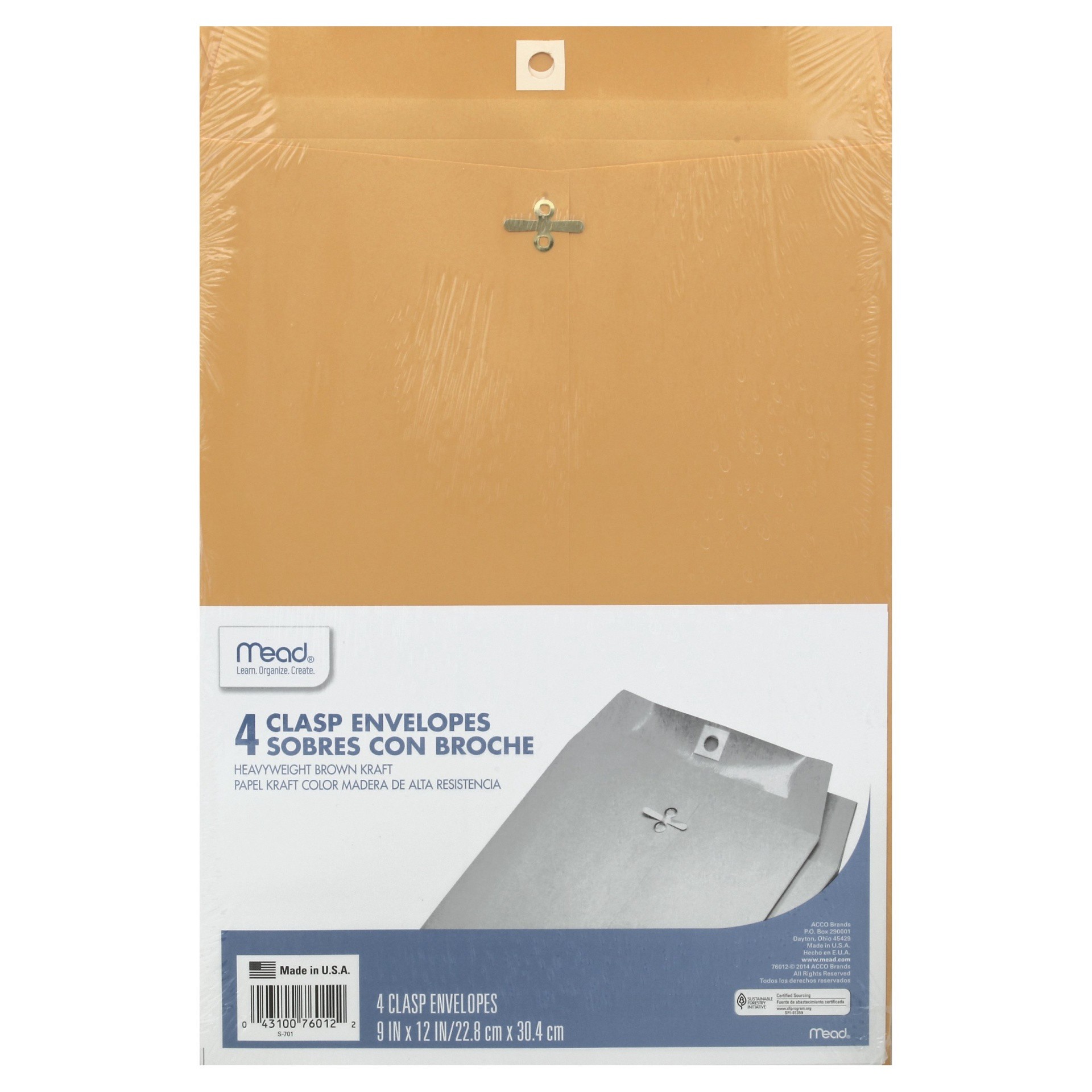 slide 1 of 4, Mead Management Series Clasp Envelopes, 4 ct; 9 in x 12 in