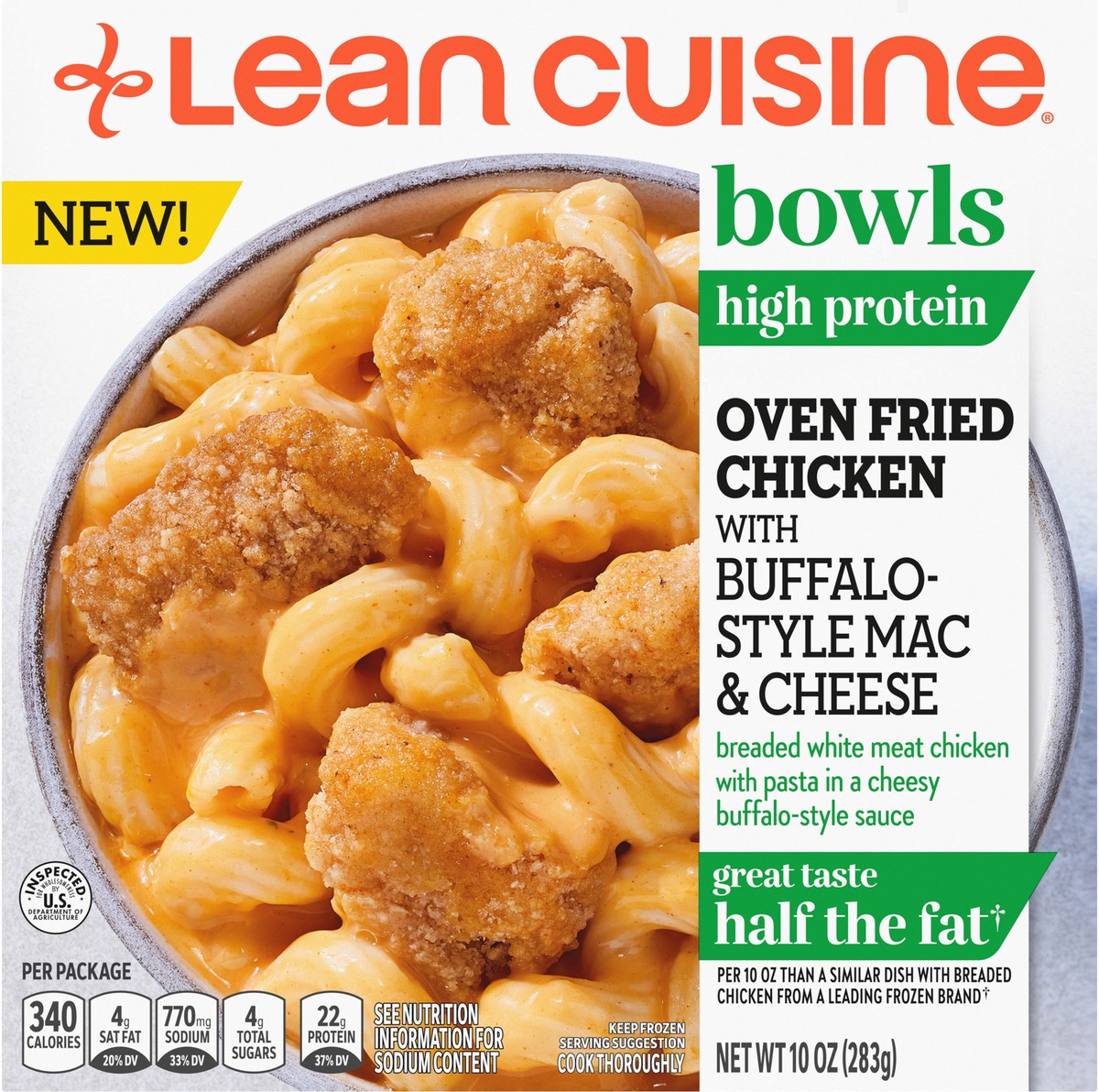 slide 2 of 8, Lean Cuisine Bowls Oven Fried Chicken with Buffalo Style Mac and Cheese Frozen Meal, 10 oz