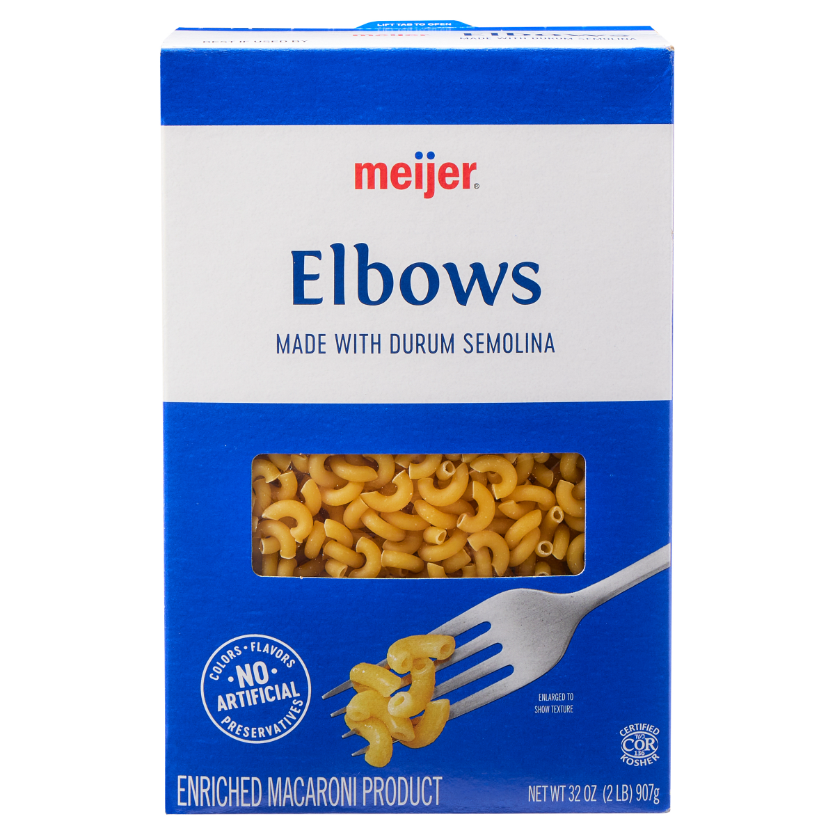 slide 1 of 3, Meijer Elbow Macaroni Pasta, 32 oz