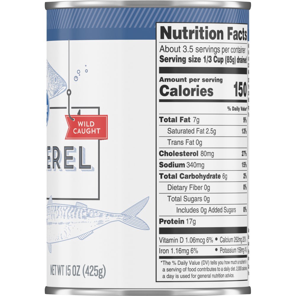 slide 3 of 3, Kroger Wild Caught Mackerel, 15 oz