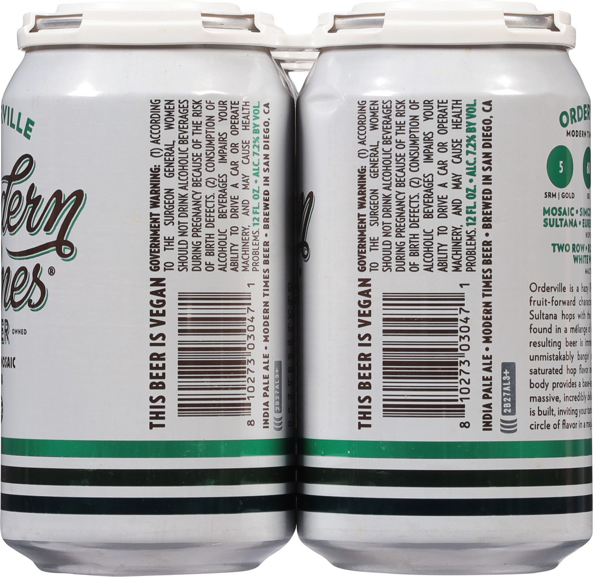 slide 9 of 9, Modern Times IPA Orderville Beer 6 - 12 fl oz Cans, 6 ct