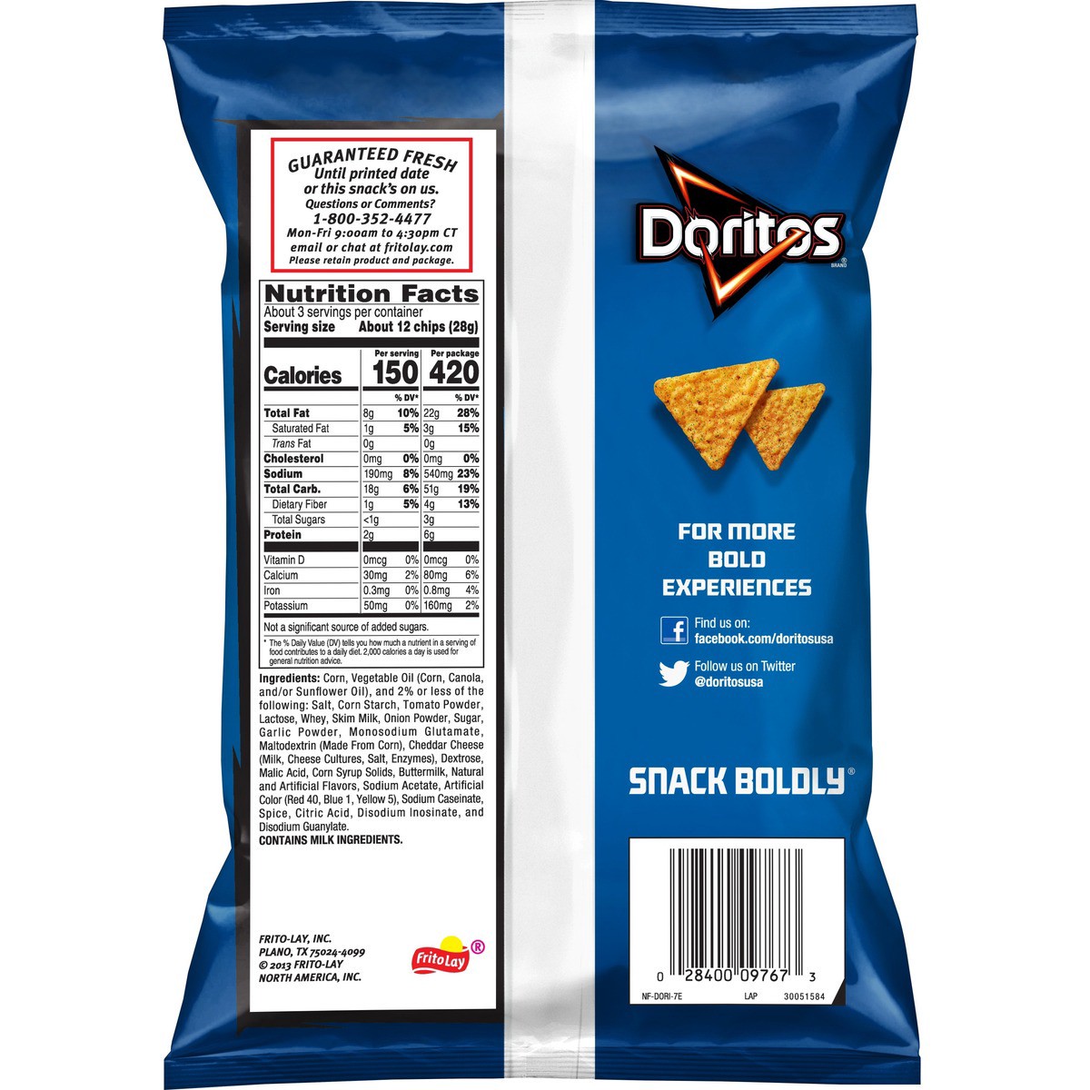 slide 2 of 5, Doritos Tortilla Chips, 2.88 oz