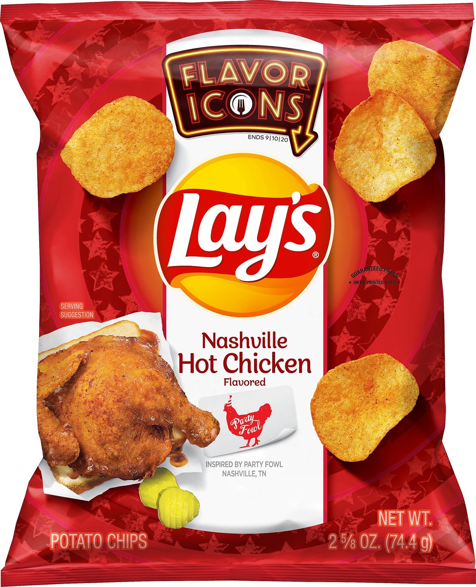 slide 4 of 5, Lay's Potato Chips Nashville Hot Chicken 2 5/8 Oz, 2.62 oz