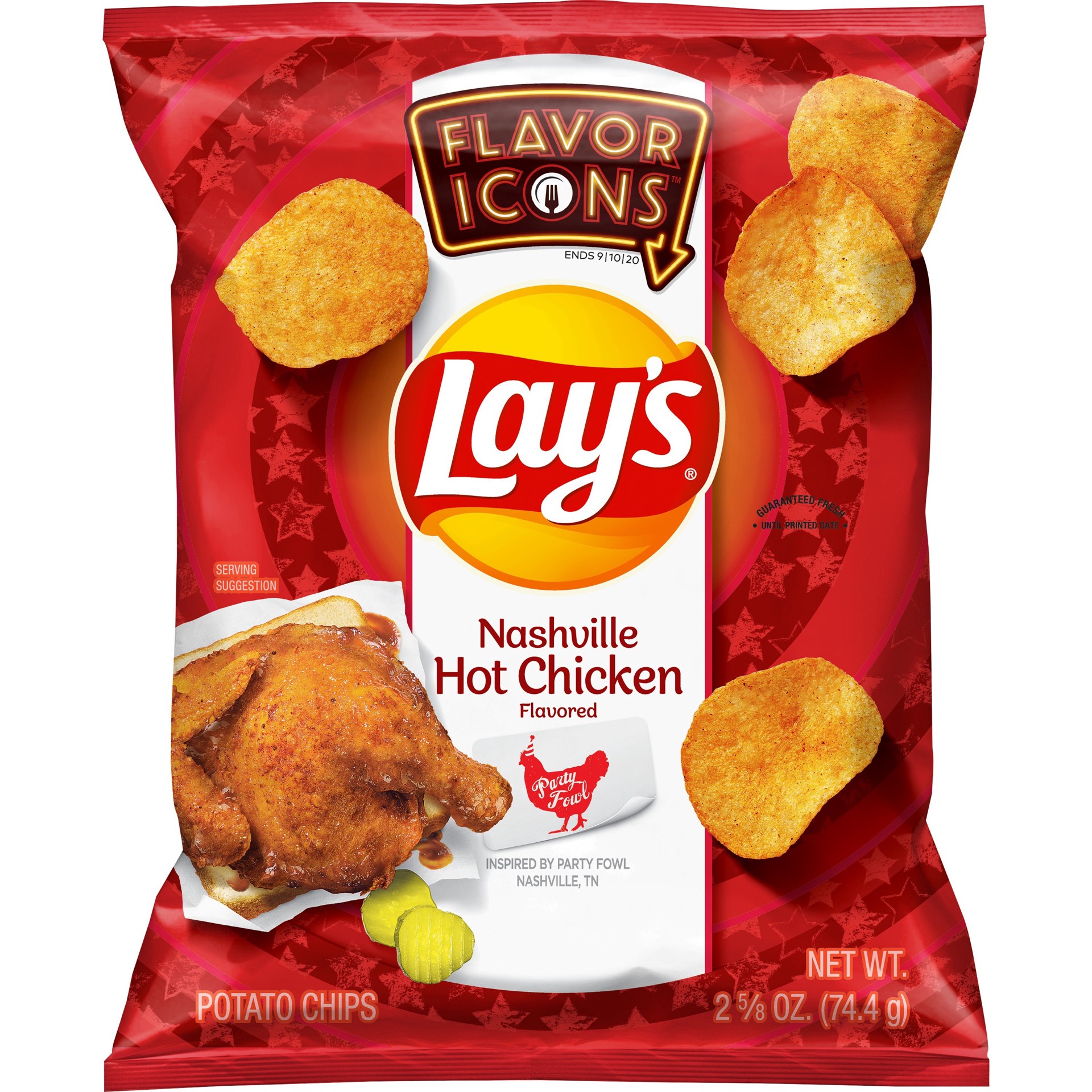 slide 1 of 5, Lay's Potato Chips Nashville Hot Chicken 2 5/8 Oz, 2.62 oz