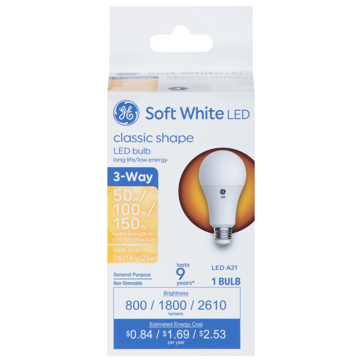 slide 1 of 4, GE LED Soft White Classic Shape Light Bulb 1 ea, 1 ct