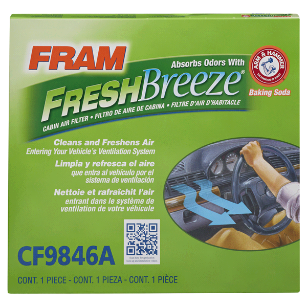slide 1 of 6, Fram Fresh Breeze Cabin Air Filter CF9846A, 1 ct