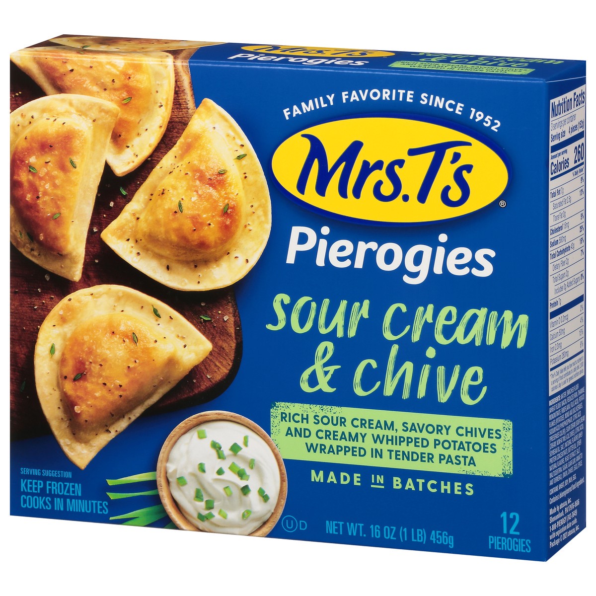 slide 9 of 14, Mrs. T's Pierogies Sour Cream & Chive Pierogies, 16 oz