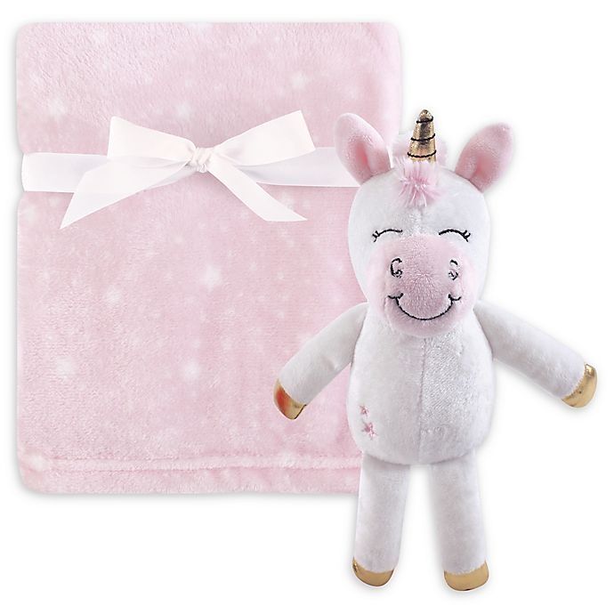 slide 1 of 1, Hudson Baby Unicorn Plush Blanket and Toy Set - White, 2 ct