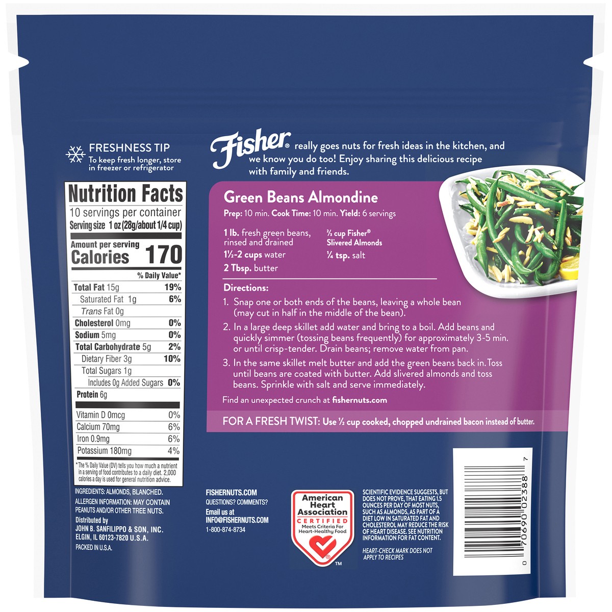 slide 3 of 9, Fisher Chef's Naturals Slivered Almonds 10 oz. Bag, 10 oz