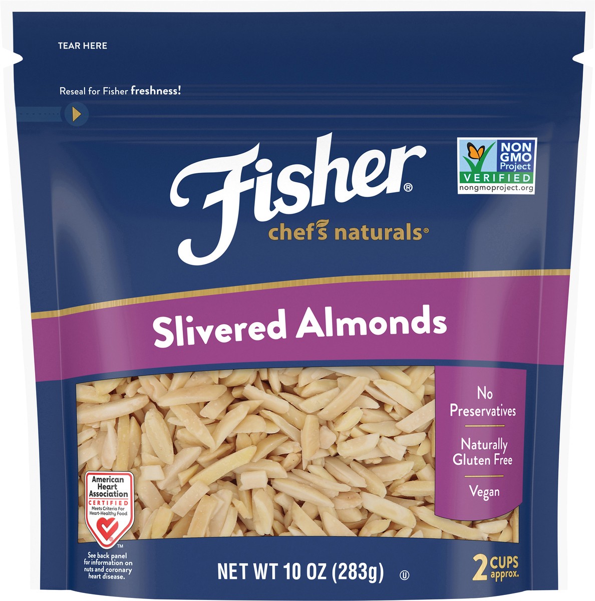 slide 5 of 9, Fisher Chef's Naturals Slivered Almonds 10 oz. Bag, 10 oz