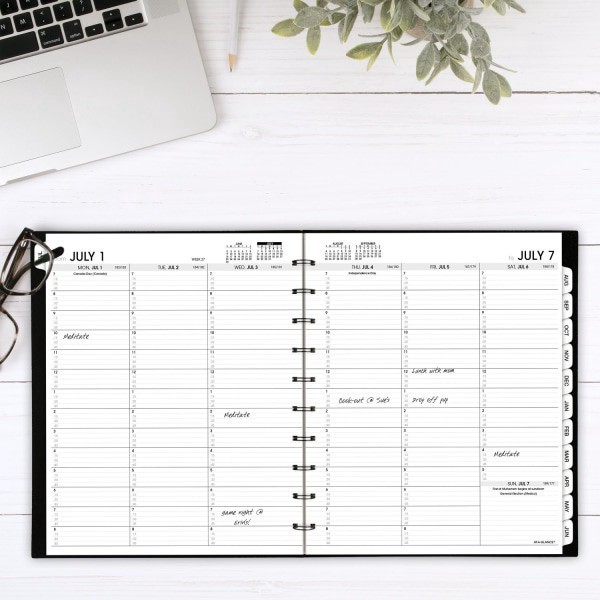 slide 4 of 8, 2024-2025 At-A-Glance Move-A-Page Academic Weekly/Monthly Appointment Book Planner, 9"" X 11"", Black, July To August, 70957E05, 1 ct