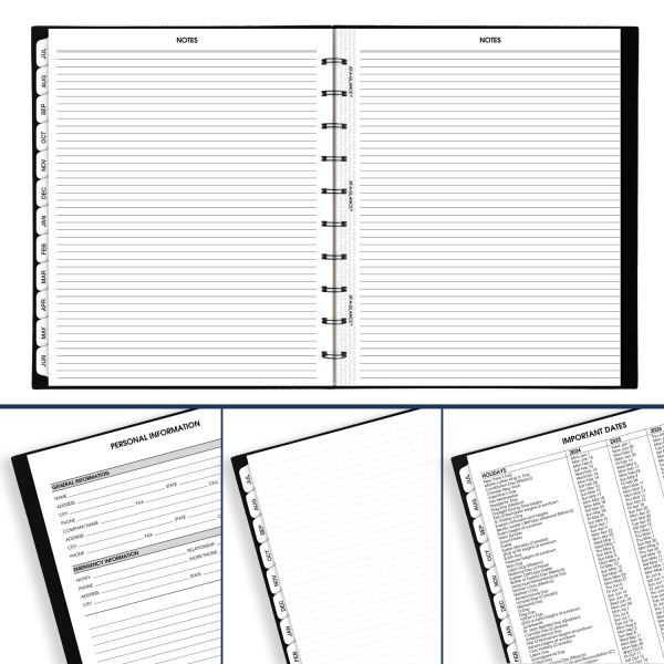 slide 5 of 8, 2024-2025 At-A-Glance Move-A-Page Academic Weekly/Monthly Appointment Book Planner, 9"" X 11"", Black, July To August, 70957E05, 1 ct