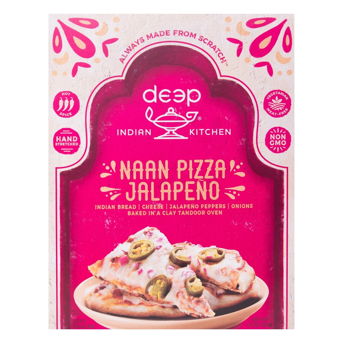 slide 1 of 1, Deep Indian Kitchen Naan Pizza, Jalapeno, 7.9 oz