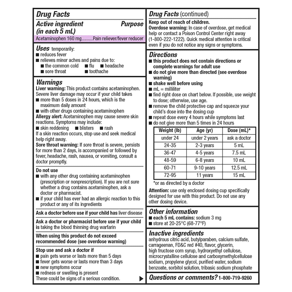 slide 20 of 29, Meijer Children's Pain & Fever Oral Suspension, Cherry, 160mg, 4 oz