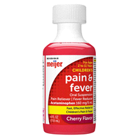 slide 7 of 29, Meijer Children's Pain & Fever Oral Suspension, Cherry, 160mg, 4 oz