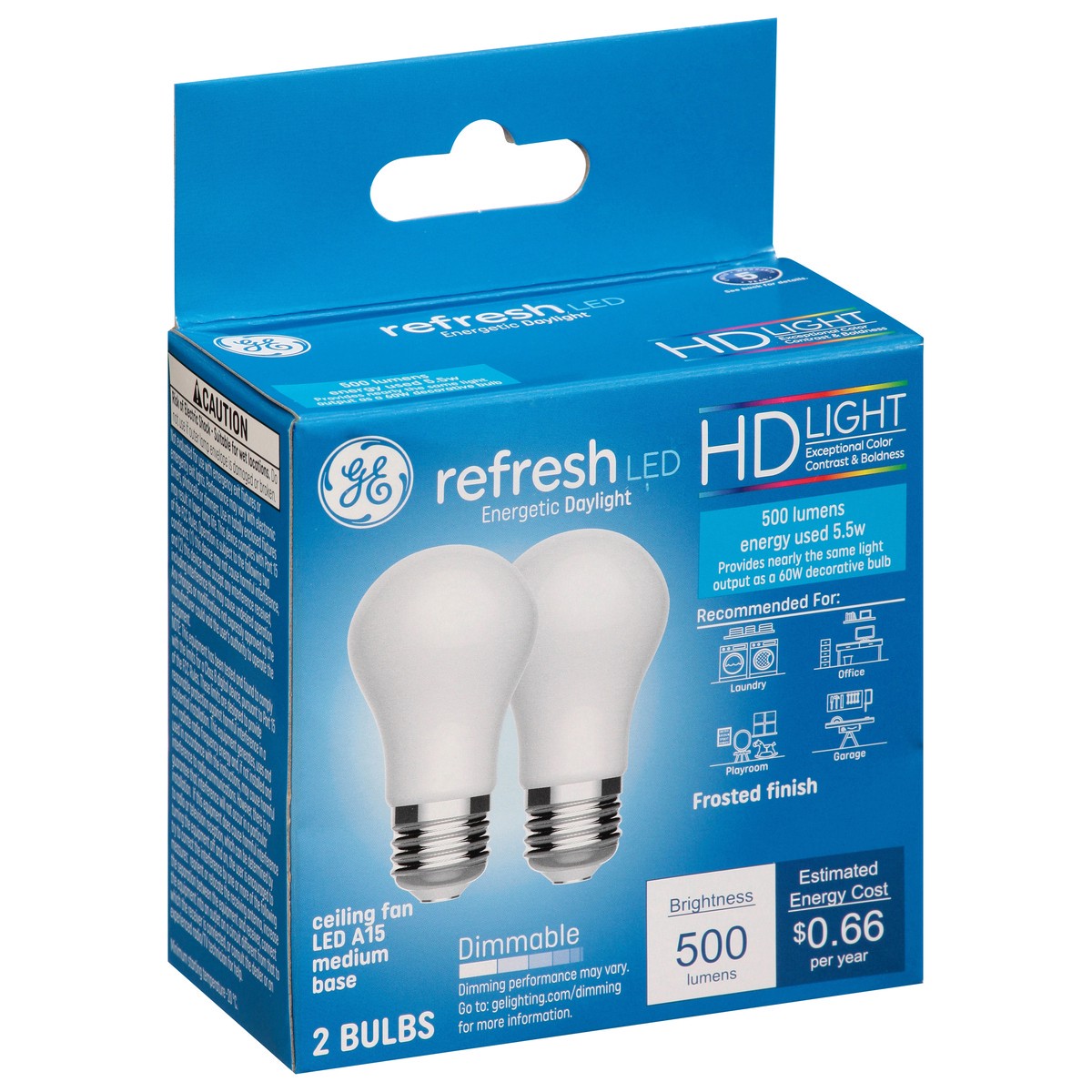 slide 1 of 11, GE Refresh 5.5 Watts Ceiling Fan LED Light Bulbs 2 ea, 2 ct