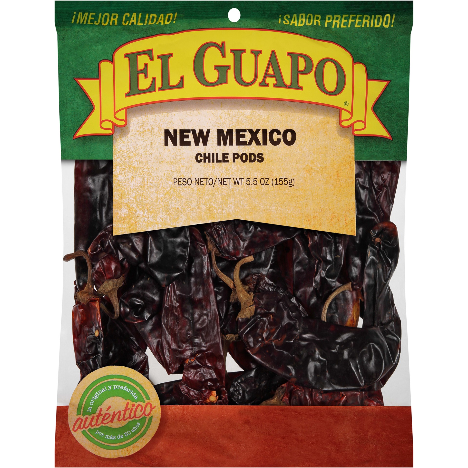 slide 1 of 5, El Guapo Whole New Mexico Chili Pods (Chile Nuevo Mexico Entero), 5.5 oz, 5.5 oz