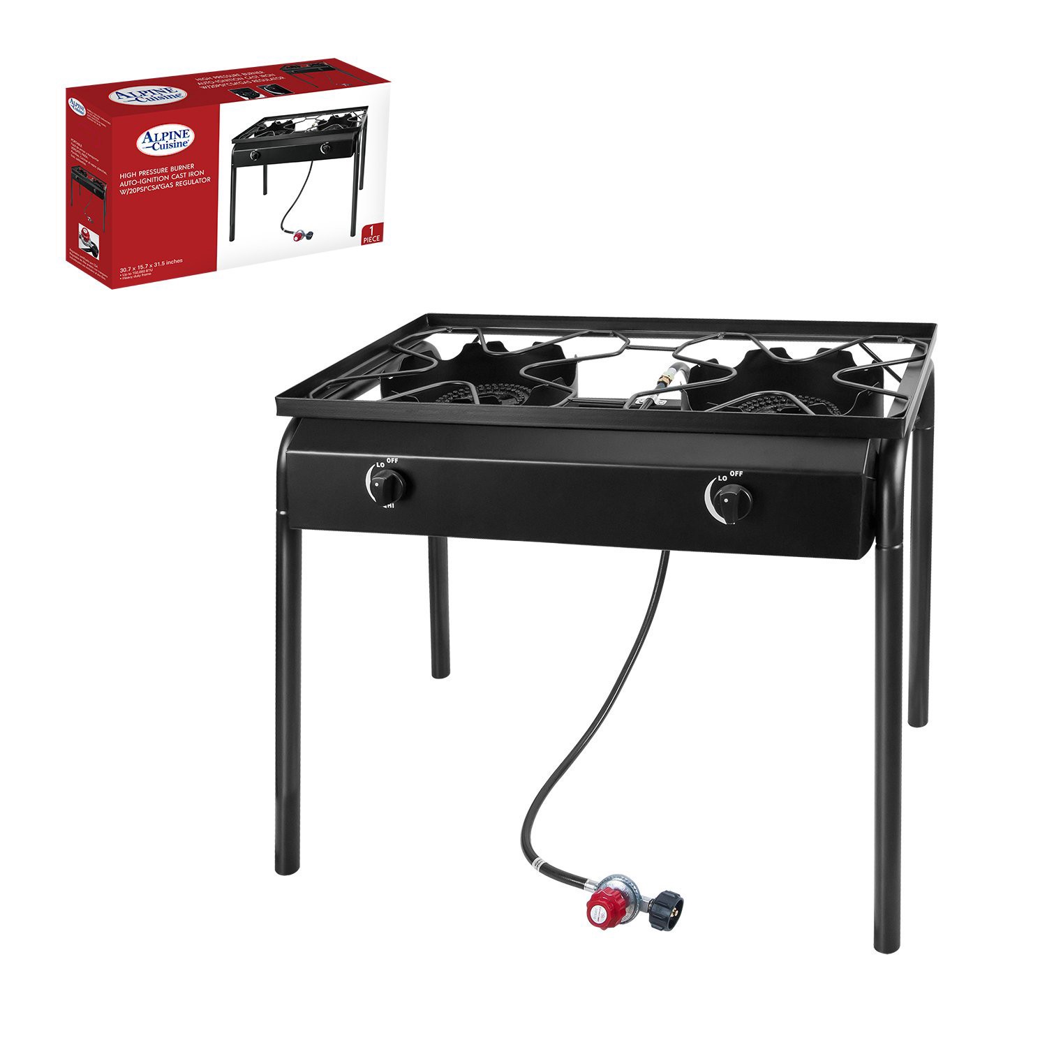 slide 1 of 1, Alpine Cuisine High Pressure Double Burner, 1 ct