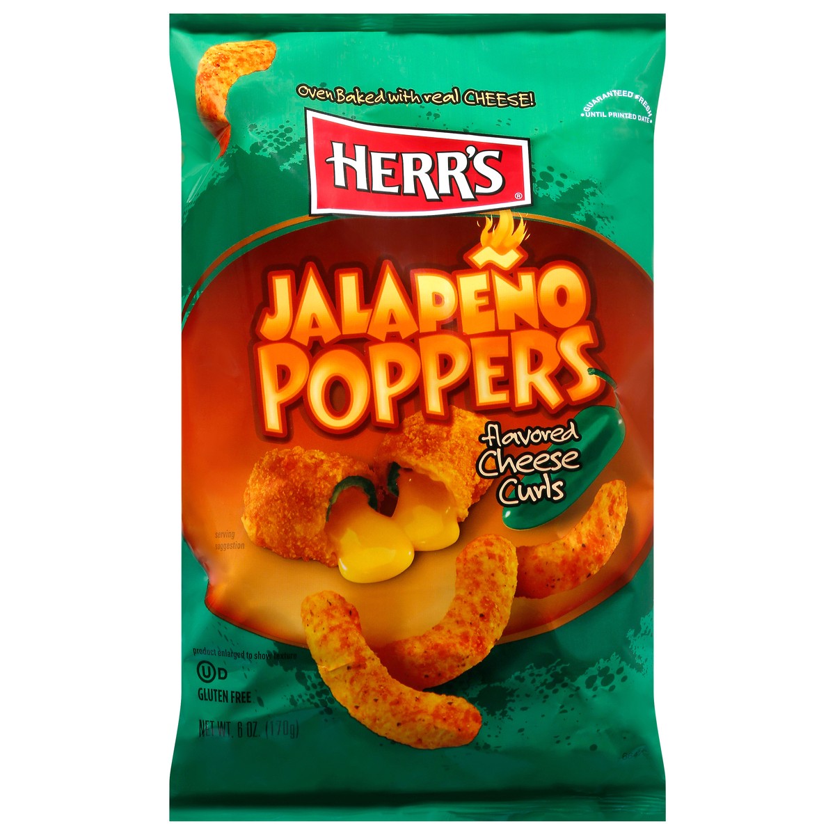 slide 1 of 1, Herr's Cheese Curls, Jalapeno Poppers, 7 oz