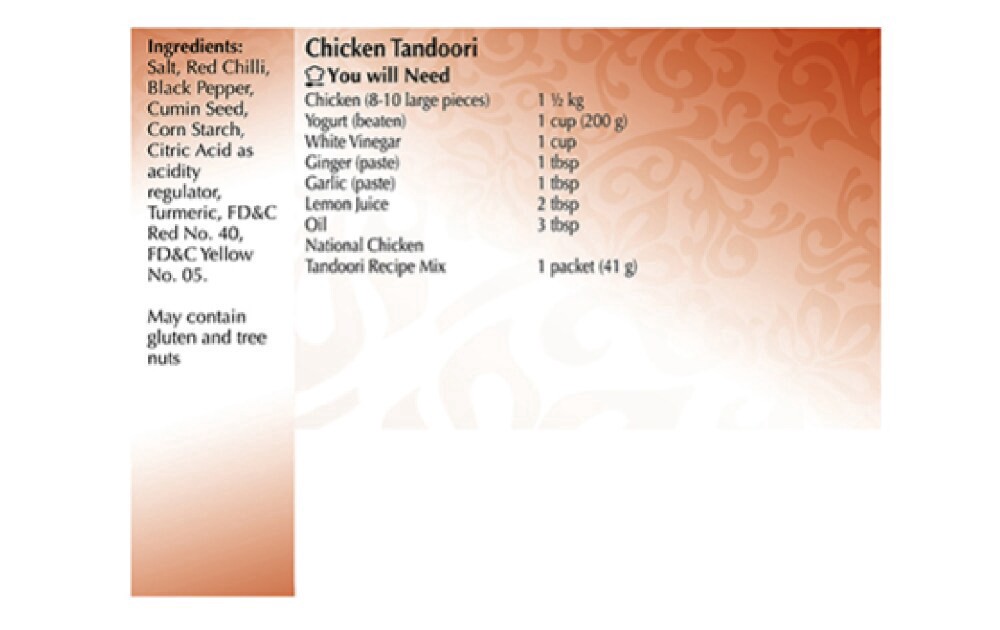 slide 2 of 2, National Chicken Tandoori Recipe Mix, 1.44 oz