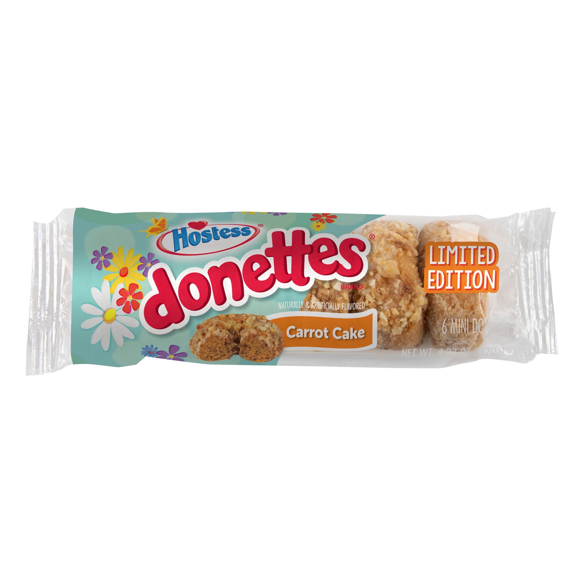 slide 1 of 5, HOSTESS Carrot Cake DONETTES, Limited Edition, Single Serve – 4.23 oz, 4.23 oz