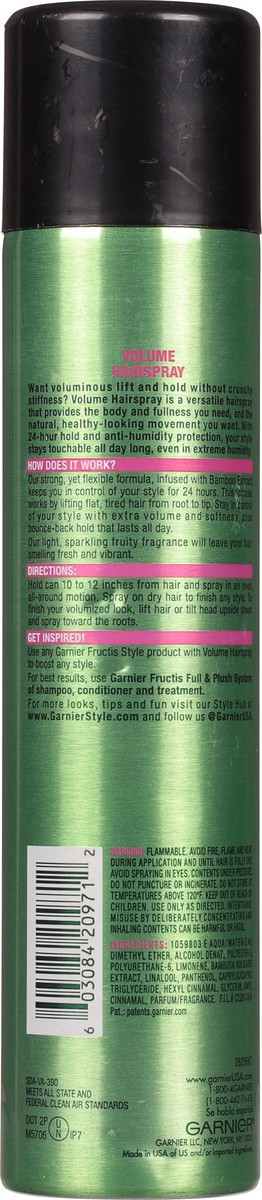 slide 5 of 9, Fructis Style Volumizing Anti-Humidity Hairspray, 8.25 oz