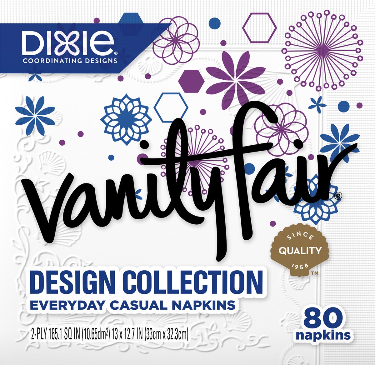 slide 3 of 6, Vanity Fair 2-Ply Design Collection Everyday Casual Napkins 80 ea, 80 ct