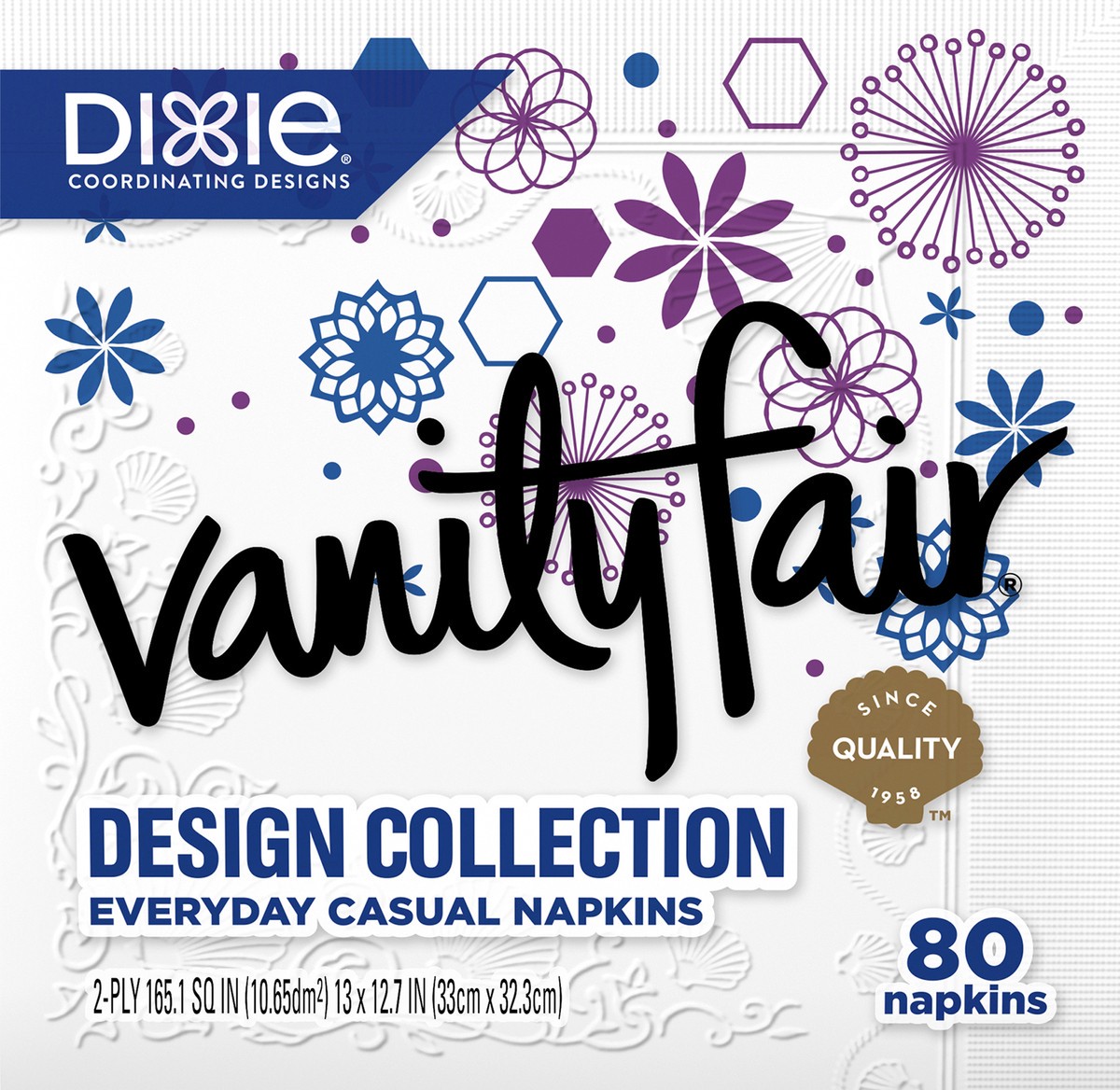 slide 5 of 6, Vanity Fair 2-Ply Design Collection Everyday Casual Napkins 80 ea, 80 ct