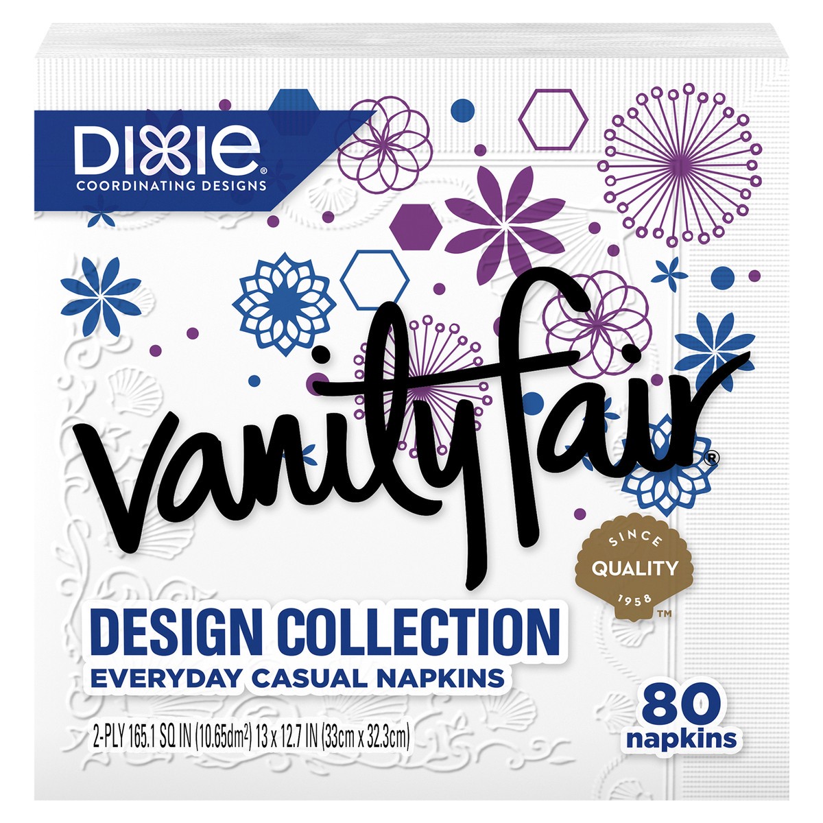 slide 1 of 6, Vanity Fair 2-Ply Design Collection Everyday Casual Napkins 80 ea, 80 ct