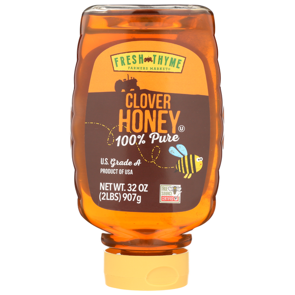 slide 1 of 1, Fresh Thyme Farmers Market 100% Pure Clover Honey, 32 oz